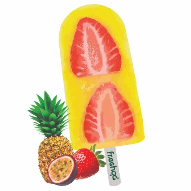 Passion, Pineapple & Slices Strawberries Natural Pops 80ml