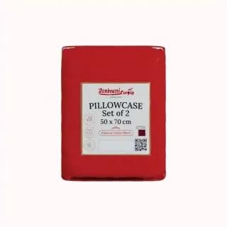 RANKO PILLOWCASE 2S SET RED 50X70CM