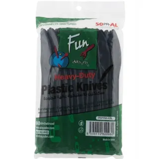 Fun Knife Plastic Heavy Duty Black P5PRM-KBL 50 Pieces