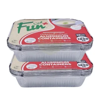 فن أوعية ألمنيوم مستطيلة 1850س س 10حبات × 2