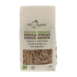 Mr. Organic Pasta Whole Wheat Penne Rigate Italian 500g