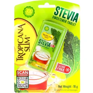 Tropicana Slim Calorie Free Stevia Sweetener 300 Tablets 18g