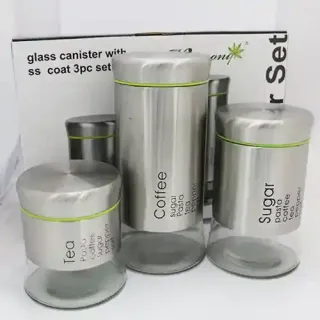 HARMONY GLASS CANISTER 3PCSET OR067