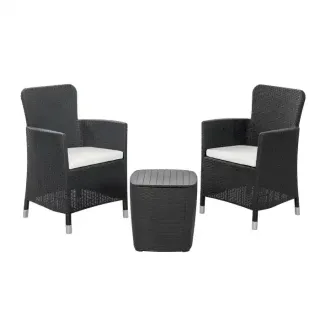 MQ PLASTIC C/S PATIO SET G GREY 484-GRI