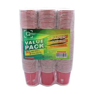 Qpac Paper Cups 6oz Pack of 150