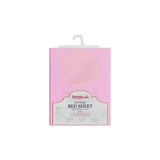 Rankoussi King Fitted Bed Sheet with P.Case pink 200X200X252Cm