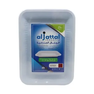 Al Jattal Plastic Rectangular Plate 1200ml x 25pc