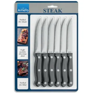 AMEFA Steak Knives Set 6 pcs Black