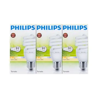 Philips Tornado Bulb 20W Warm White E27 3 Pieces