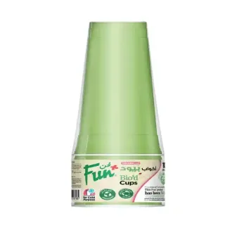 Fun Bio Cups Kiwi Green, 20 Oz, 10 Pieces