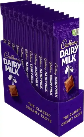 Cadbury Dairy Milk Plain Chcolate 90Gx12