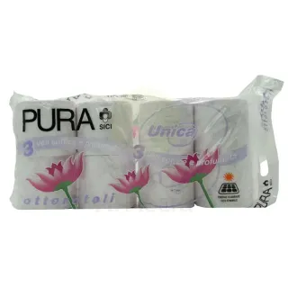 PURA TOILET PAPER UNICA 3PLY 8 ROLLS