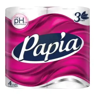 Papia Toilet Paper 4Rolls, 3-Ply