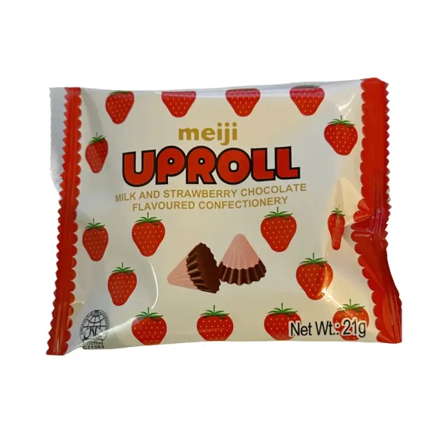 Meiji Uproll Biscuit Milk & Strawberry 21g