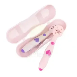 MYCEY FORK & SPOON TRAVEL CASE-PINK