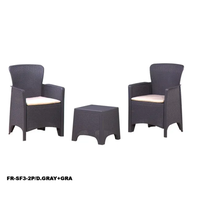 FNR Injection Sofa Dark Grey + Grey Cushion SF3-2P