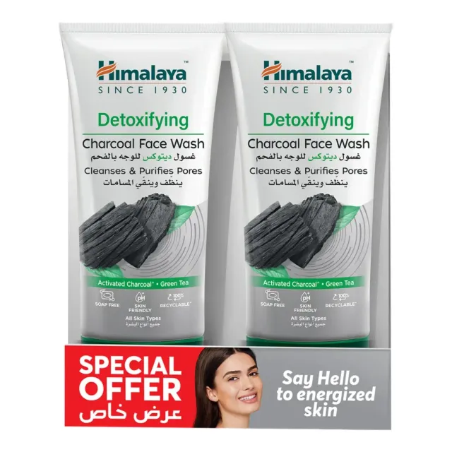 Himalaya Face Wash Detox Charcoal 150 ml x 2