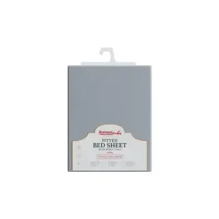 Rankoussi Double Fitted Bed Sheet Set 180x200x25 with 2 Pillow Cases - Gray