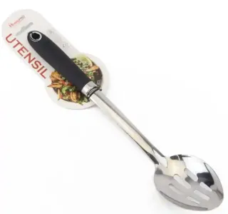 Home Pro Black Handle Slotted Spoon