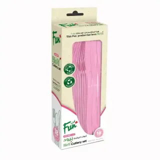 Fun Bio Cutlery Sets Blush Pink 18Pcs