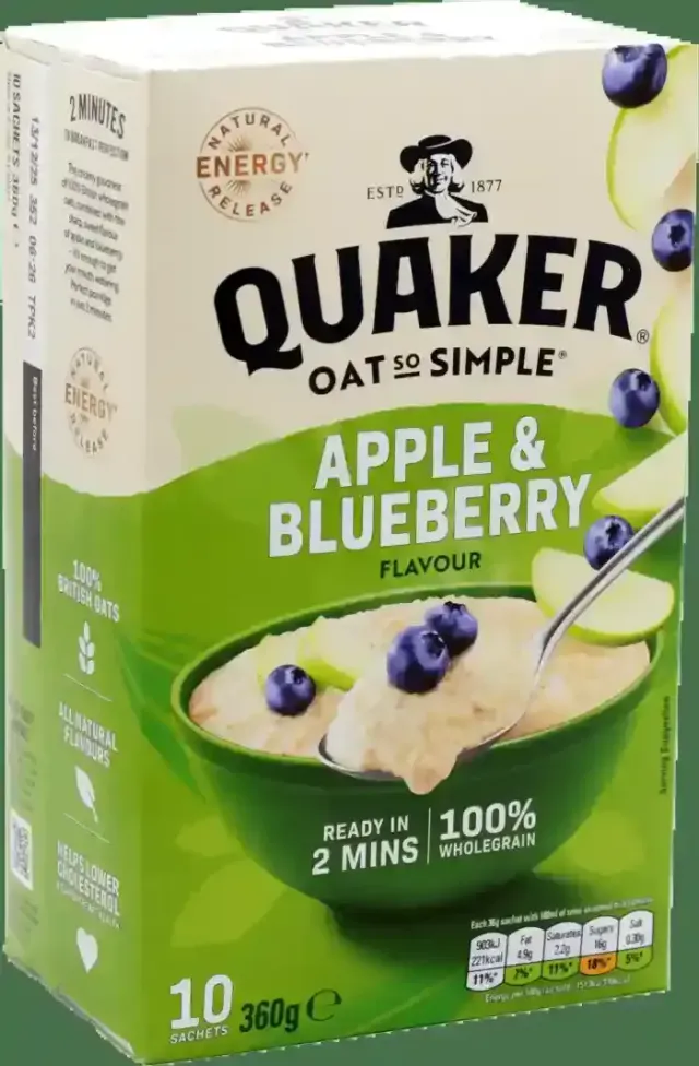 QUAKER OAT SS APPLE & BLUEBERRY 10X36G