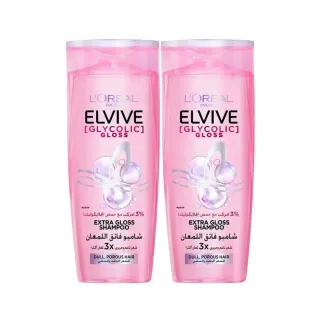 L'Oréal Elvive Glycolic Gloss Shampoo 400ml x 2