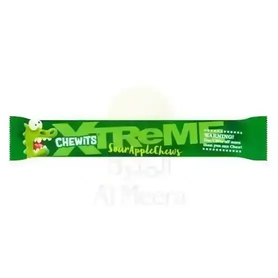 Chewits Xtreme Sour Apple Chews Candy 34g