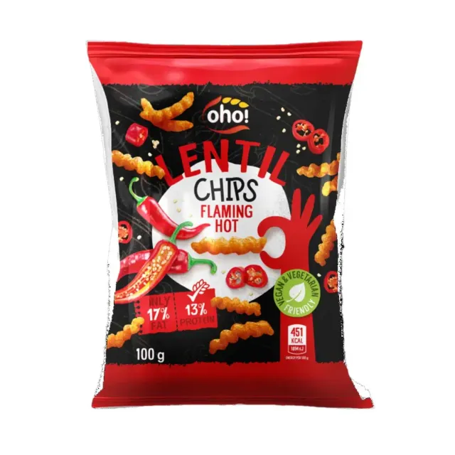 أوه أوه رقائق العدس فليمينج هوت 100 جم