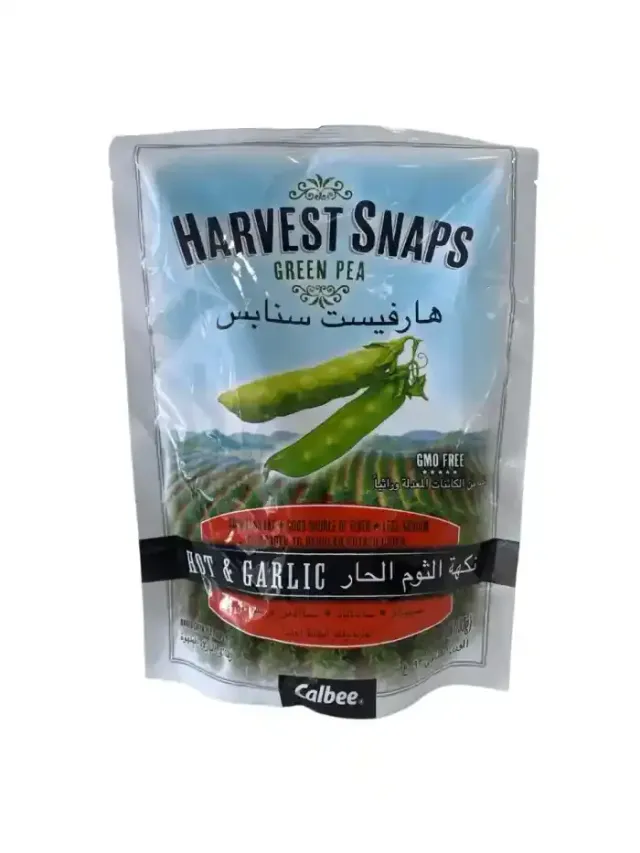 Harvest Snaps Green Pea Crisps Baked Hot & Garlic 93g