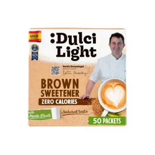 Dulci Light Brown Sweetener 50 Packets 30 g