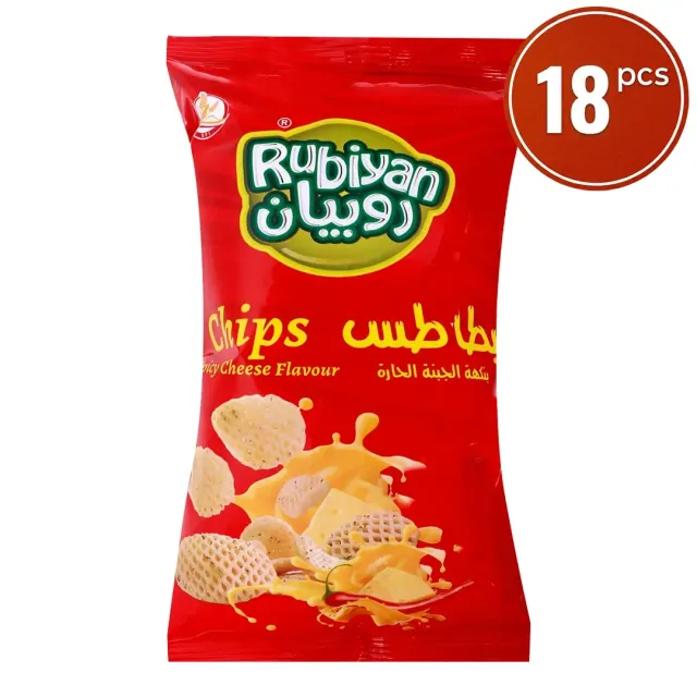 روبيان رقائق بطاطس بالجبنة الحارة 20غ x 18
