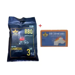 King Bbq Charcoal 3Kg & Cube Combo pack Kccp-3