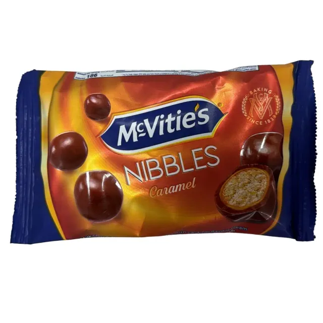 Mcvitie'S Nibbles Caramel Chocolate Coated Biscuit Bites 37g