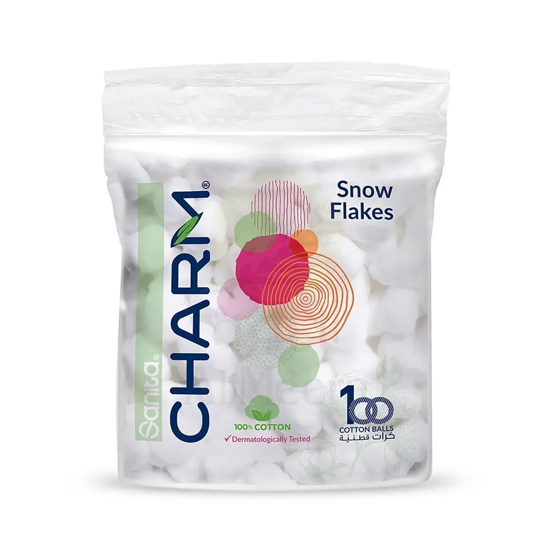 Sanita Charm White Cotton Balls 100 Balls