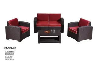 FANAR INJ PLASTIC SOFA -DARK GREY+GREEN