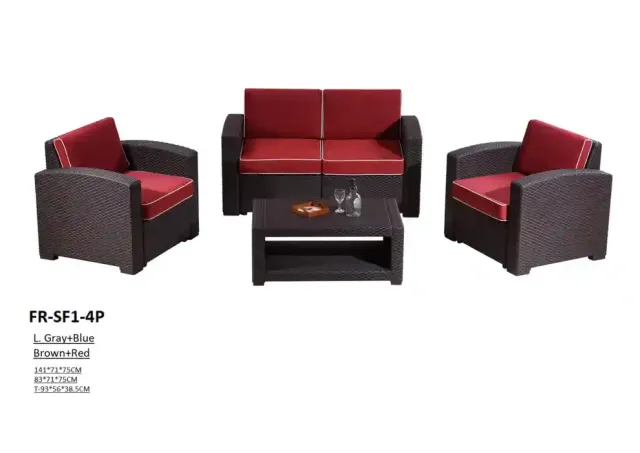 FANAR INJ PLASTIC SOFA -DARK GREY+GREEN