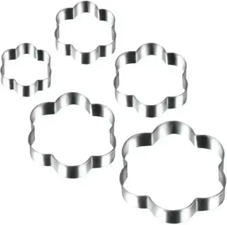 Metaltex Stainless Steel Flower Cookie Cutters, 5 Sizes