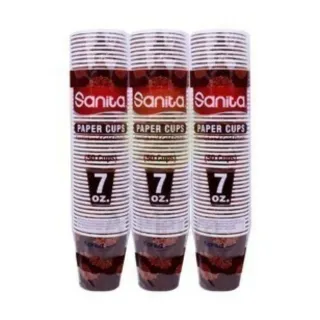 Sanita Paper Cup 7 oz 50 Pcs x 3 @ Special Price
