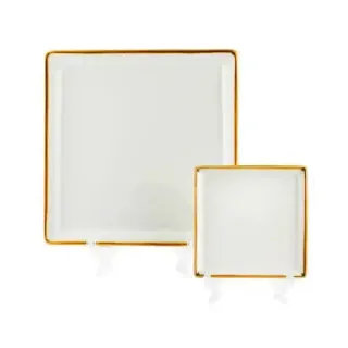 Porceletta H.P Ivory Mocha Square Plate 22X22Cm 08-1557D1