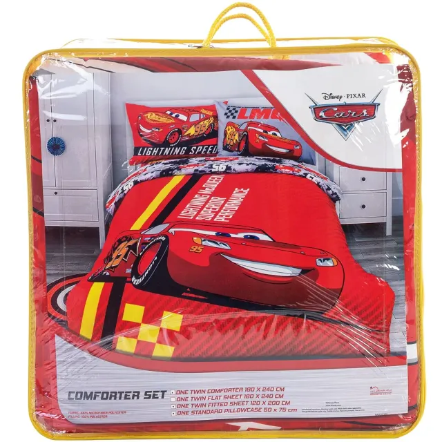 Disney Comforter Set Single Cars 3 Pieces