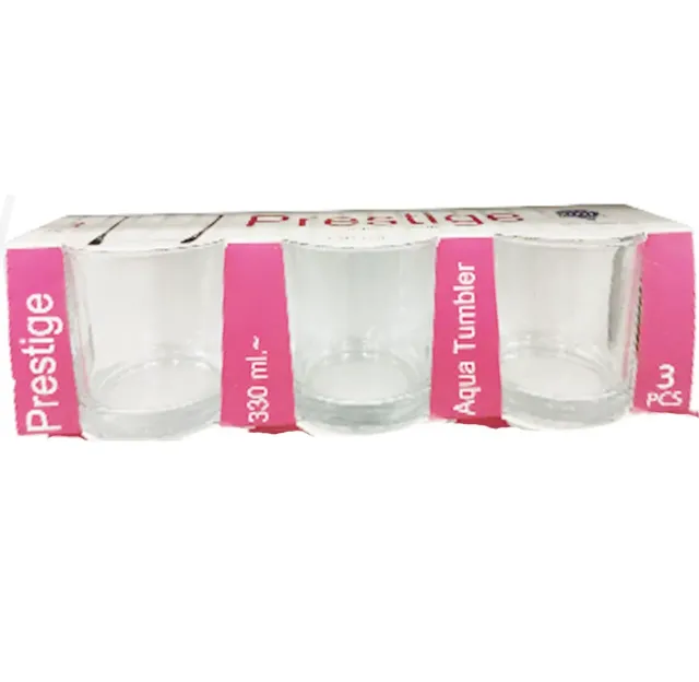 MMS Prestige Aqua Glass TM068E Set 330ml x3 Pieces