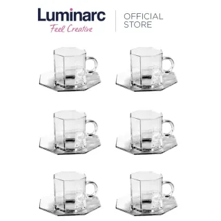 Luminarc Octime Cup and Saucer Set, 12 Pieces