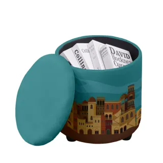 Ottoman Arabic Skyline Large Storage 38x38x50cm