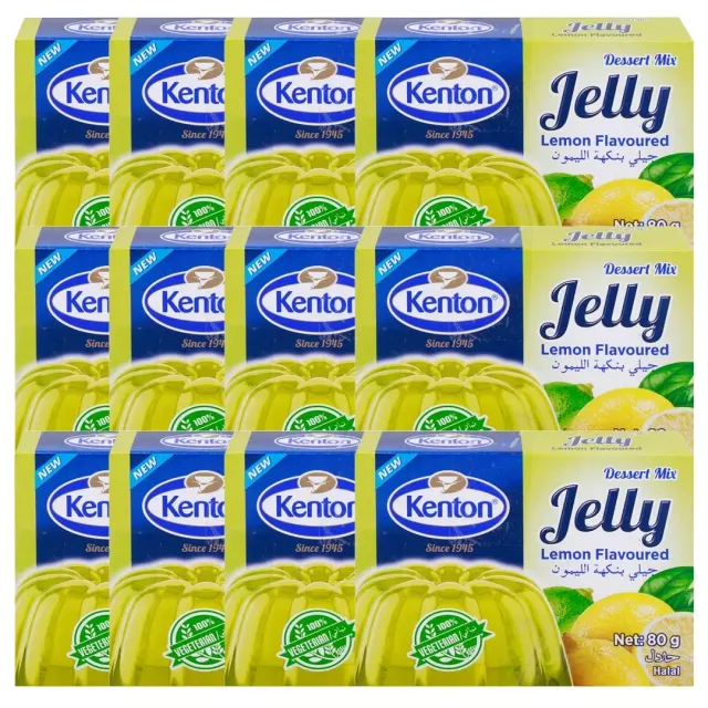 Kenton Veg Jelly Lemon 80gx12 pieces