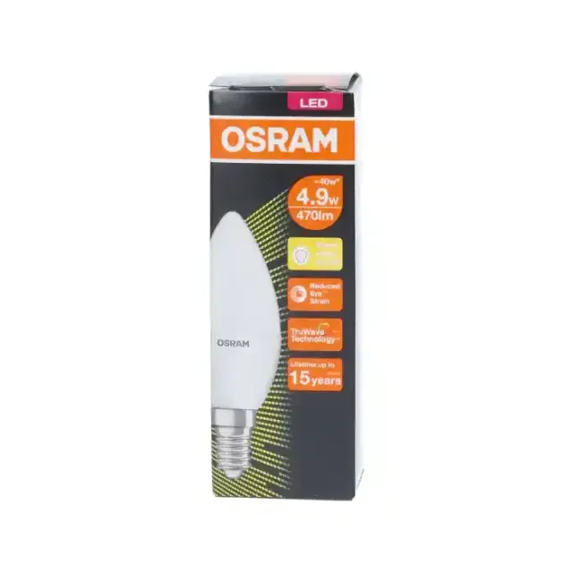 أوسرام لمبة LED Candle 2700K أبيض دافئ 4.9واط