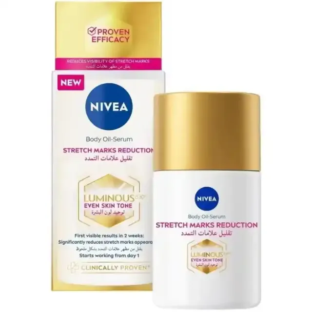 Nivea LUMINOUS630 Stretch Marks Reduction Body Oil-Serum Even Skin Tone Reduces Visibility 100ml