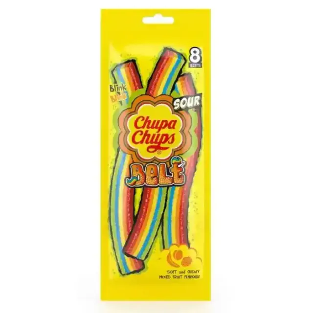 CHUPA CHUPS SOUR BELT MIXFRT 8BELTS 57G