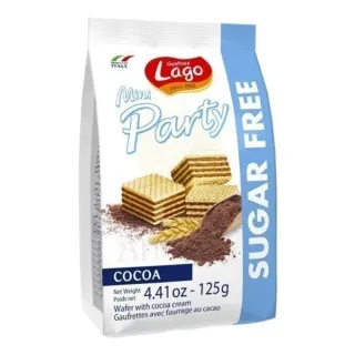 LAGO MINI PARTY WAFERS SUGAR FREE COCOA 125GM