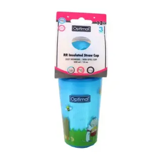 Optimal Insulated Straw Bottle Cup 350ml Assorted 12+ Months