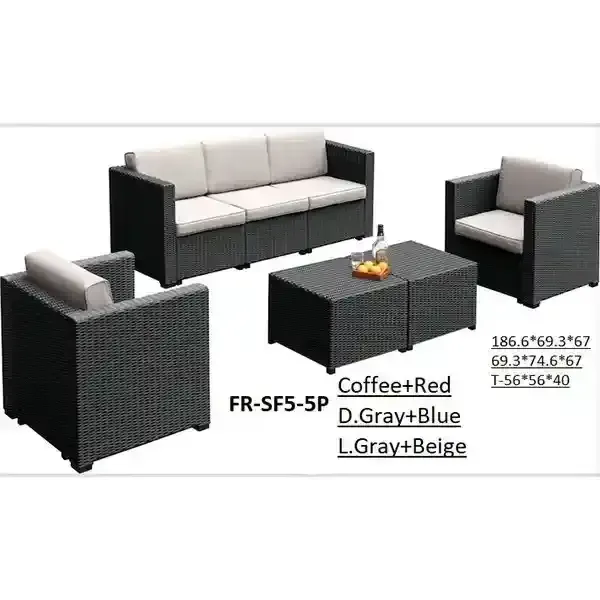 FANAR INJ PLASTIC SOFA -DARK GRAY+BLUE